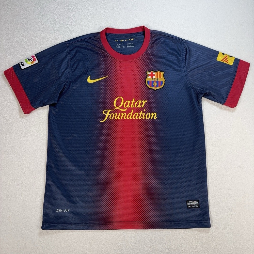 Nike FC Barcelona 2012-13 Home Uniform Jersey Men's‎ M Navy Red Dri-Fit #19